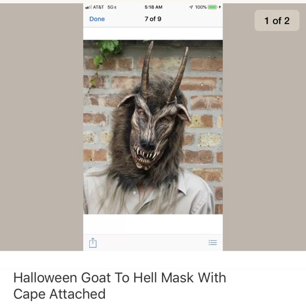 Halloween goat to hell mask